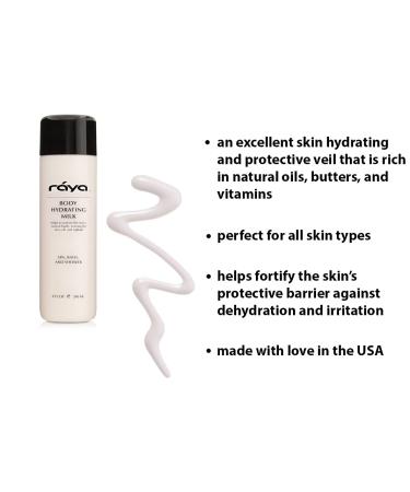 Raya Body Hydrating Milk 8 oz - Moisturizing & Restorative Body Lotion with Natural Oils & Vitamins | Softens & Calms Skin | International Shipping Available - Buy Online on SooperMarket.com