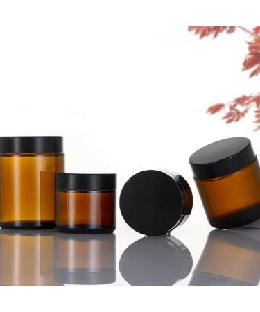 Dajidafu Amber Glass Bottle For Makeup And Body Care Products Multi-functional Screw Lid Reusable BPA-free Eco-friendly 100g Black 100g 100g Black 100g - Buy Online on SooperMarket.com