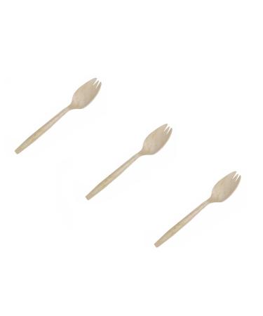 Perfectware PW-Grn Spork 165-200 6.25" Wooden Cutlery Sporks - Pack of 200ct