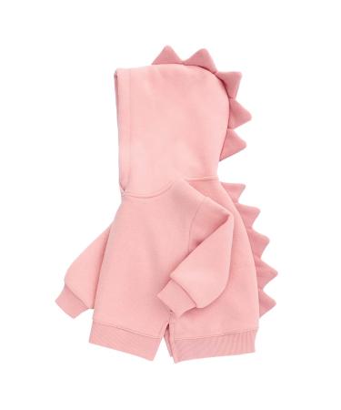 famuka Little Kids Dinosaur Hoodie Toddler Boy Girl Sweatshirt Unisex Casual Tops 4 Years Pink