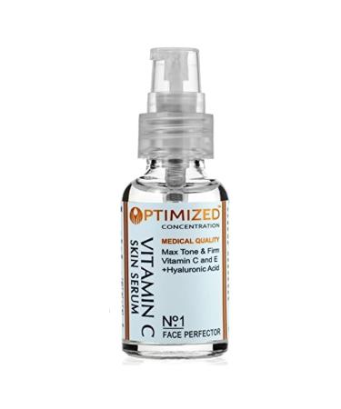 #1 BEST Anti Aging Vitamin C Serum with Vitamin E and Hyaluronic Acid Medical Grade Skin Care For Face Fill Fine Lines Fades Age Spots Evens Skin Tone Anti Wrinkle OPTIMIZED for Day Use.