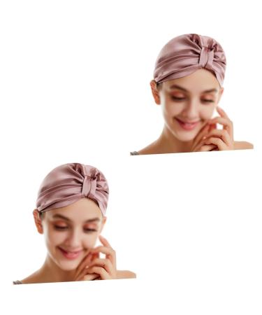 FRCOLOR 2pcs Hair-Drying Cap Women s Hat Silk Hair Drying Hat Women Hats and Caps Chemo Covers Cap Satin Head Hair Fast Drying Hat Silk Bandana Scarf Night Head Cap Women Beanie Quick Dry