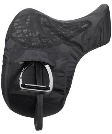 LeMieux ProKit Ride On Dressage Saddle Cover - Black with Silicone Grip Seat - Waterproof Polyester Outer & Fleece Lining - One Size - Buy Online on SooperMarket.com