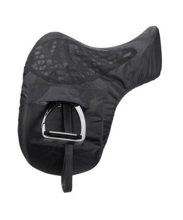 LeMieux ProKit Ride On Dressage Saddle Cover in Black with Silicone Grip Seat Waterproof Polyester Outer & Fleece Lining - One Size