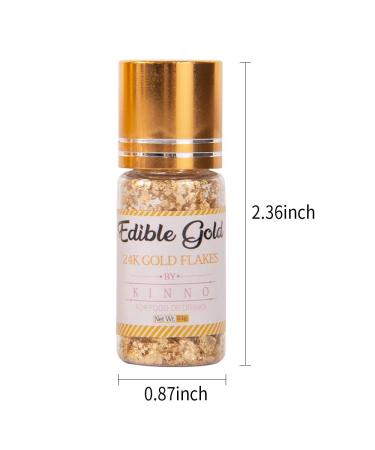 100mg 24k Edible Gold Flakes - Pure Gold Sprinkles for Cake Decorating, Skin Care & Food Coloring - 0.0035oz Pack - Buy Online on SooperMarket.com