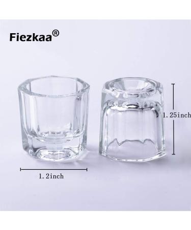 Fiezkaa 2pcs Clear Glass Dappen Dish Set for Acrylic Nails - Nail Monomer Liquid Bowl & Powder Holder - Acrylic Jar for Nail Art Manicure - Buy Online on SooperMarket.com