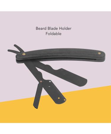 Premium Black Razor Wood & Swing Lock Razor for Precision Barbering | Barber Bart Klinge Rack - Perfect for Men's Grooming - Buy Online on SooperMarket.com