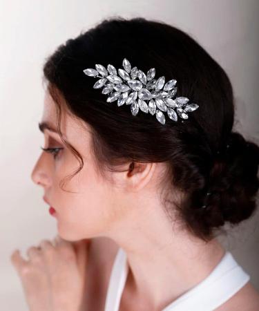 Chargances Crystal Bridal Hair Comb - Gold Wedding Rhinestone Hair Side Clip for Bride, Handmade Hair Accessory for Wedding & Prom - Buy Online on SooperMarket.com