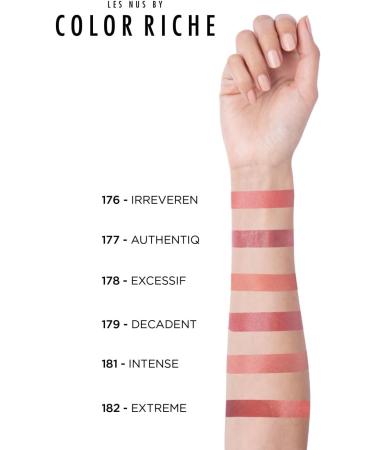 L'Or al Paris Color Riche Satin Smooth Lipstick Moisturising Pure Pigment Lip Colour With Omega 3 & Vitamin E 182 Extreme 182 EXTREME 1 count (Pack of 1) - Buy Online on SooperMarket.com