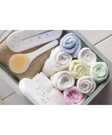 JM Bamboo Baby Washcloths Set - 8 Soft Cloths for Sensitive Skin | 25x25 cm Green & White with Laundry Bag - Ideal for Baby Care - Buy Online on SooperMarket.com