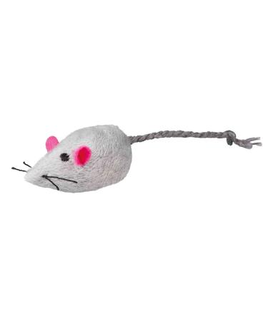 Trixie 4069 Plush mice with bell 5 cm 2 pcs white/grey
