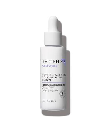 Replenix Anti-Aging Retinol + Bakuchiol Concentrated Face Serum Medical-Grade Facial Treatment for Mature Uneven Skin (1 fl. oz)