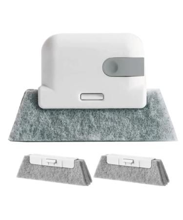 Grey-Window Cleaning Brush Windowsill Groove Deadend Cabinet Crevice Brush with Replace Head Household Cleaning Tools Easy Install
