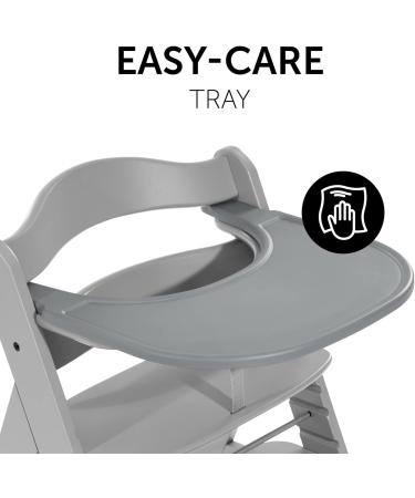 Hauck Alpha+ Click Tray Grey - Easy to Clean, Quick to Remove and Fix - Large Plastic Highchair Tray - Buy Online on SooperMarket.com
