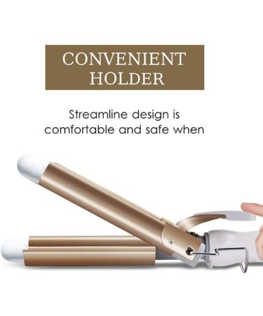 3 Barrels Wave Iron - 25mm Curling Iron with Adjustable Temperature | Fast Heating Styling Tool for All Hair Types - Buy Online on SooperMarket.com