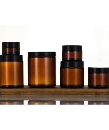 Dajidafu Amber Glass Bottle For Makeup And Body Care Products Multi-functional Screw Lid Reusable BPA-free Eco-friendly 100g Black 100g 100g Black 100g - Buy Online on SooperMarket.com