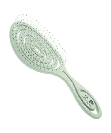 Head Jog 08 Paddle Brush Flexible Soft Pin Bristles Detangling Wet Or Dry Hair. Gentle Brushing Hairbrush. Detangling Brush Curly & Wavy. (Original Collection Sage).