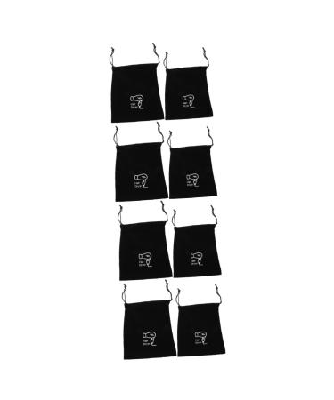 PLAFOPE 8 Pcs Storage Bag Blowdryers for Hair Bathroom Hairdryer Pouch Gym Bag Black Flocking Cloth