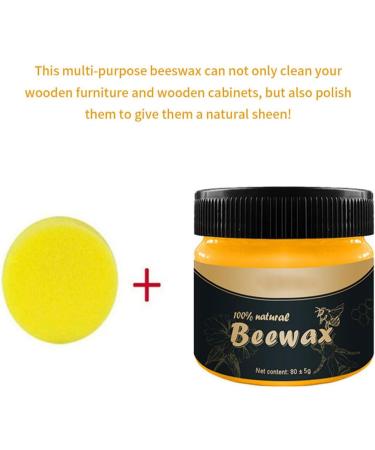 Furniture Polishing Beeswax - Premium Wood Floor Cleaning Wax with Sponge for Tables & Cabinets Care - Buy Online on SooperMarket.com