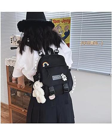 Kawaii Black Mini Backpack with Accessories for Teens - Aesthetic Small Backpack - Buy Online on SooperMarket.com