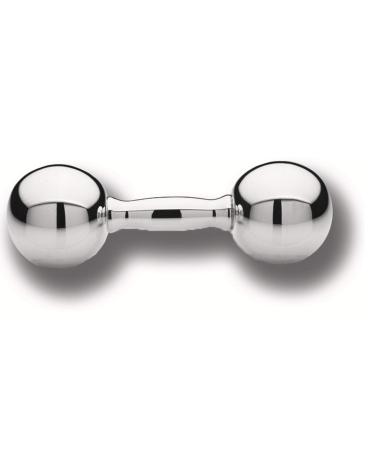Cunill .925 Sterling Plain Dumbbell Rattle (3.5" Long)