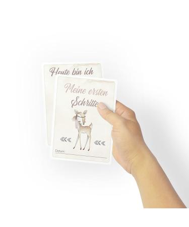 Olgs Milestone Cards for Baby Girls - 45 Unique Cards | Perfect Gift for Birth Baby Showers Pregnancy & Baptism | Boho Style Milestone Cards - Buy Online on SooperMarket.com
