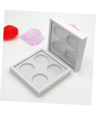 FOYTOKI 2pcs 4 Eyeshadow Palette Empty Eyeshadow Case Empty Lipstick Aluminum Tin Jars Eyeshadow Pan White - Buy Online on SooperMarket.com