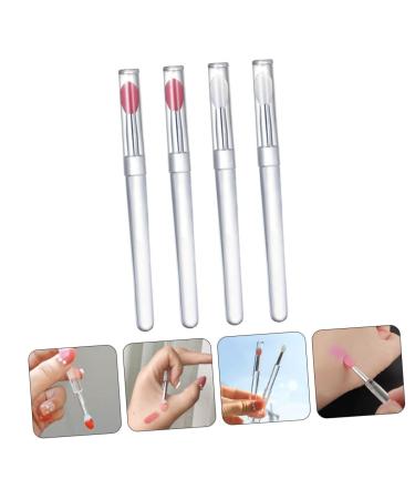 4pcs Silicone Lip Brush Set - Portable Lip Mask & Eyeshadow Makeup Tools for Effortless Lipstick & Lip Gloss Application - Buy Online on SooperMarket.com