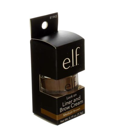E.L.F. Lock On Liner & Brow Cream - Medium Brown 0.19 oz | Long-lasting Eyebrow Makeup - Buy Online on SooperMarket.com