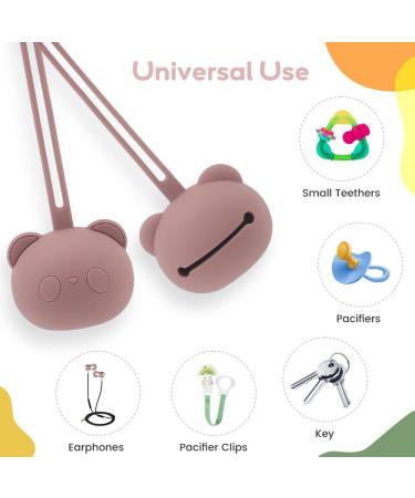 Airfish Silicone Pacifier Box 2 Pack - BPA-Free Baby Bear Pacifier Holder for Travel - Orange & Dark Pink - Buy Online on SooperMarket.com