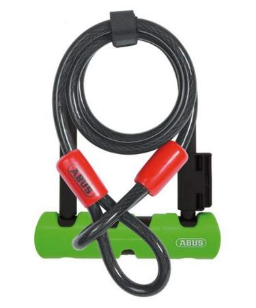 Abus Iron lock Ultra 410 + SH34 holder + fuse cable Cobra 10/120 - bicycle lock with round bracket - Abus -security level 8 black/green 18 cm