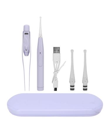 Ear Wax Removal Cleaner Kit Ear Wax Remover Multifunction Soft Led Lighting Safe Usb Rechargeable Visual Ear Cleaner For Baby Kids Purple