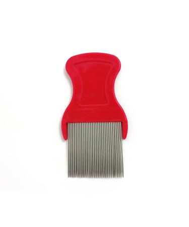 1 Piece Red Hair Nit Comb Stainless Steel Teeth Remove Head Nits Fine Bristles Head Nit Combs For Pets Kids And Adults
