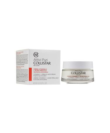 Collistar Attivi Puri Cream with Vitamin C and Ferulic Acid Antioxidant Moisturising Face Cream for Brightening Effect Protects Against Oxidative Stress for All Skin Types 50 ml