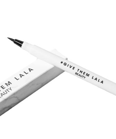 GIVE THEM LALA New Liquid Eyeliner - Black Smudge Proof Eyeliner with Precision Felt Tip for Flawless Application - Long Wear Liquid Eyeliner Pen - Matte Formula for Smooth  Gentle Glide (Black)