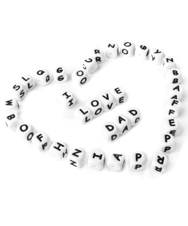 104PCS Square Silicone Alphabet Beads 12MM for DIY Jewelry Making | Weekjoey - Buy Online on SooperMarket.com