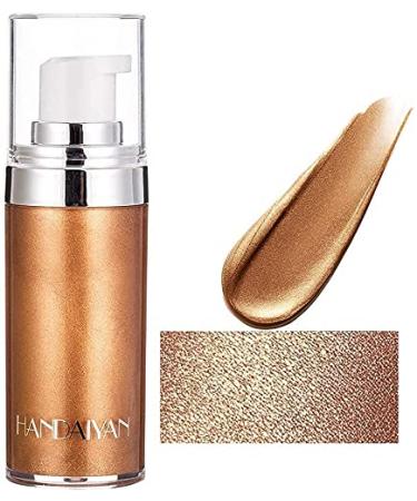 Go Ho Face Body Illuminator,Liquid Highlighter Makeup Moisturizing Face Luminizer,Waterproof Smooth Liquid Spray Shine Shimmer Glow Foundation - Bronzer Body & Face(#3 Bronze Gold)