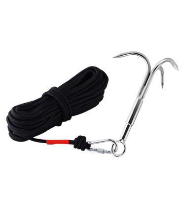 MHDMAG Grappling Hook, Anchor Hook Carabiner Climbing with 3-Claw Stainless Steel Hooks for Anchor Retrieving, Outdoor Hiking, Tree Limb Removal Big Grappling Hook Grappling Hook With Rope