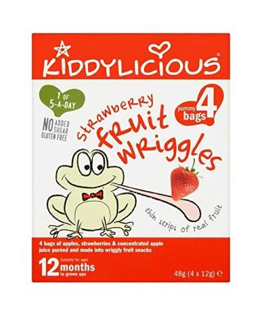 4x Kiddylicious Strawberry Wriggles Multi 4 x 12g
