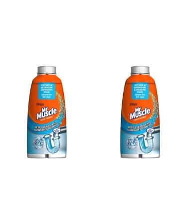 Mr Muscle Drain Foamer Drain Cleaning Foam to Unblock & Eliminate Odour 500 ml (Pack of 2) 500 ml (Pack of 2) Drain Foamer