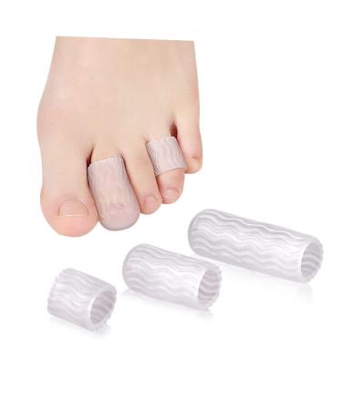 Healeved 5 Pairs Thumb Protector Silicone Gel Hammer Toe Protector Toe Cushion Finger Cover Toe Sleeve for Protection Pad Protective Case Splitter Transparent Buffer Sleeve Sports