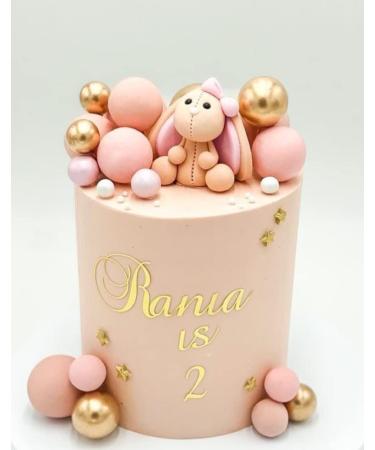 Brown Bunny Cake Topper 100% EDIBLE Decoration Personalised Name - Buy Online on SooperMarket.com