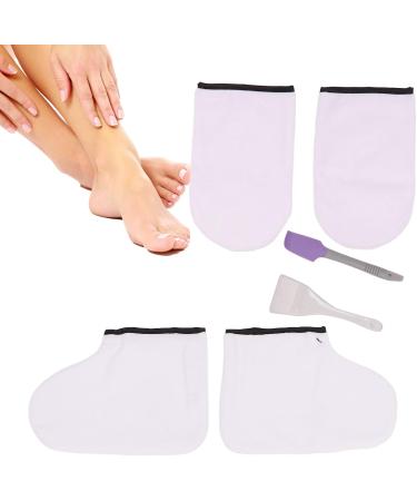 Wax Bath Mitts Set Large Brush Purple Spatula Soft Mitts Foot Cover Paraffin Wax Hand Foot Care Set Paraffin Wax Bath Set for Home DIY SPA Paraffin Baths - Buy Online on SooperMarket.com
