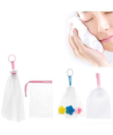 Shop Pieces Foam Net Facial Cleansing Shower Bubble Net - Easy Mesh Bag with Suspension Ring for Luxurious Cleansing - Buy Online on SooperMarket.com