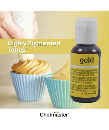 Chefmaster Gold Liqua-Gel Food Coloring 0.70 oz | Vibrant Professional-Grade Dye for Baking & Decorating | Made in USA - Buy Online on SooperMarket.com
