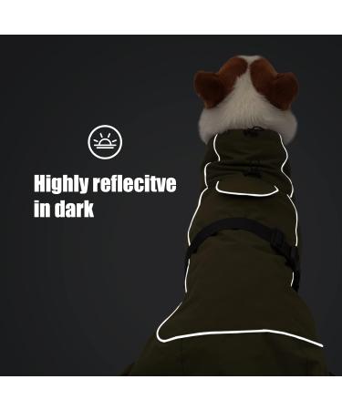 Heywean Waterproof Dog Jacket - Reflective Cold Weather Coat with Soft Fleece Lining for Indoor & Outdoor Adventures - Army Green (Size S) - Buy Online on SooperMarket.com