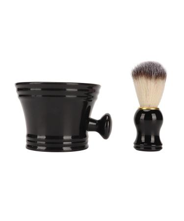 Jauarta Shaving Brush Soft Artificial Bristles Professional Safe Black Shaving Brush Bowl Tool for Barbers