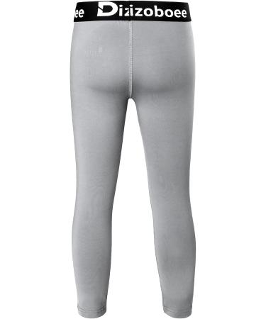 Dizoboee Boys Compression Pants Leggings - Youth Kids Athletic Basketball Base Layer 3/4 Length - Grey Large - Buy Online on SooperMarket.com