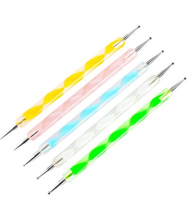 DAWOO 5pcs Nail Art Brushes Nail Dotting Tools Nail Art Tools Nail Art Pens - Perfect for Creating Beautiful Nail Designs 1 set(5pcs)
