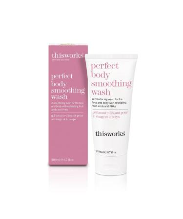 THISWORKS Perfect Smoothing Face & Body Wash Exfoliating Resurfacing Cleanser 6.7 Ounce (200ml)